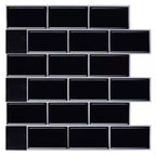 Modern Peel and Stick Wall Tile PVC Offset Joint Peel and Stick Wall Tile