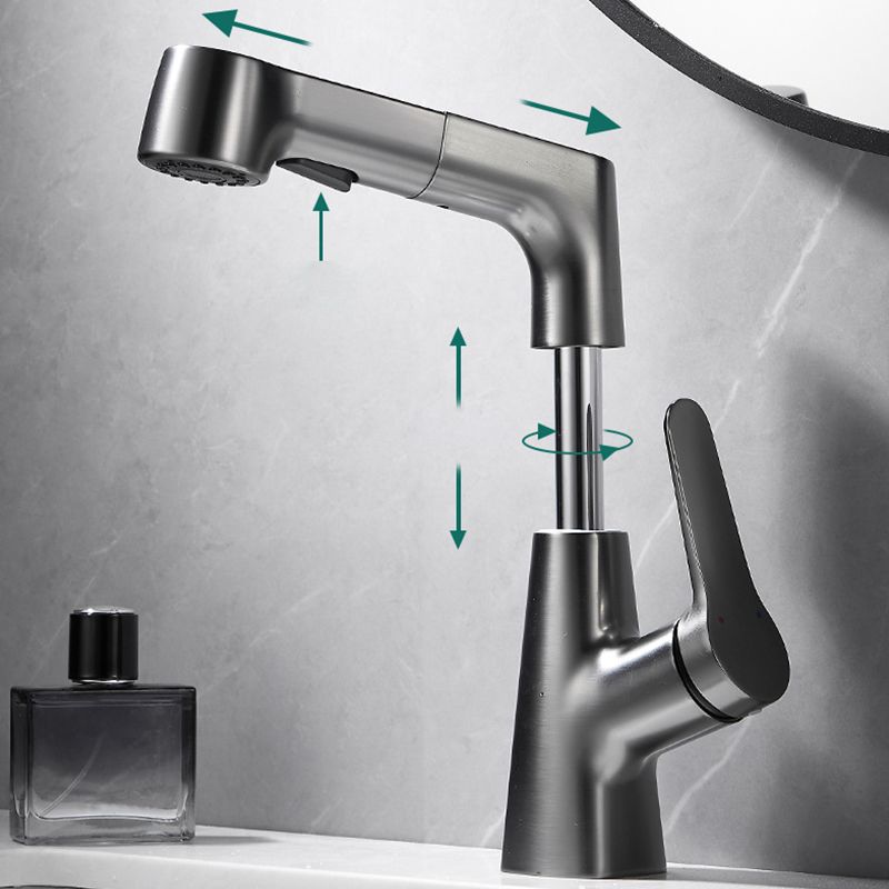 Pull-out Vessel Faucet Modern Sink Faucet with a Single Lever Handle