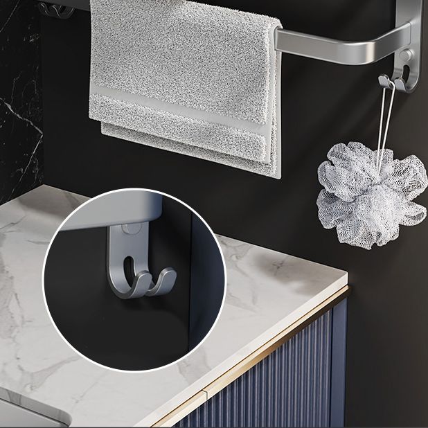 7-piece Bathroom Accessory Set Modern Aluminum Bathroom Set in Silver