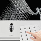 Wall Mounted Adjustable Shower Head Modern Square Metal Shower Head