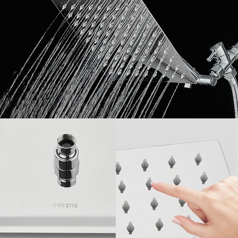 Wall Mounted Adjustable Shower Head Modern Square Metal Shower Head