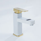 Contemporary sink faucet Digital display Monochrome Low arch basin Bathroom sink