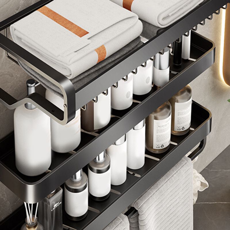 Modern Bathroom Set Matte Black Bathroom Shelf Towel Holder Bathroom Accessories Set