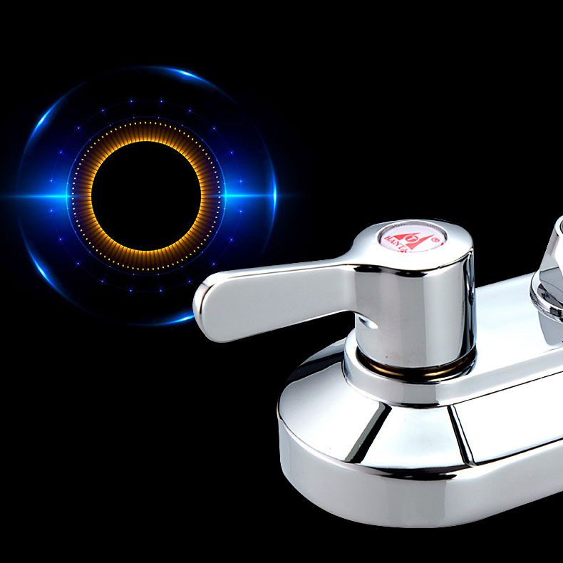 High Arch Brass Bathroom Faucet Double Handle Basin Tap