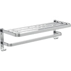 Minimalism Gray Bathroom Accessories Set Contemporary Style Aluminum Towel Holder