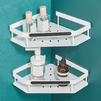 Matt white 3-piece modern bathroom accessory set, bathroom shelf