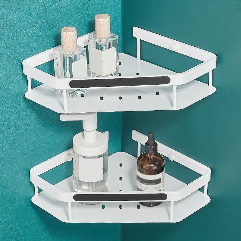 Matt white 3-piece modern bathroom accessory set, bathroom shelf