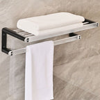 Modern Bath Accessories Set Black Towel Bar Bath Shelf Bathroom Fixtures Set