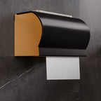 Black and Brass Bathroom Hardware Set Modern Stainless Steel Bathroom Shelf/Towel Holder/Paper Holder