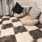 Bedroom Carpet Tiles Solid Square Shag Stain Resistant Carpet Tiles