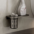 Modern Bathroom Accessories Set in Gray with Bathroom Shelf/Towel Holder/Robe Hooks & Paper Holder