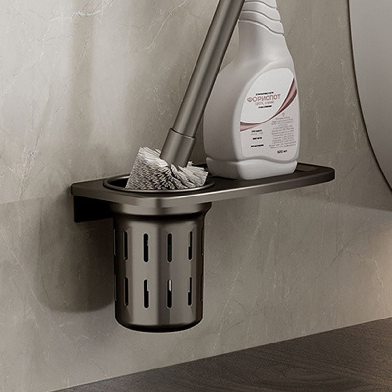 Modern Bathroom Accessories Set in Gray with Bathroom Shelf/Towel Holder/Robe Hooks & Paper Holder