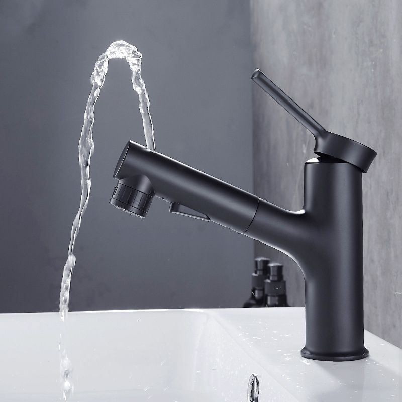 Contemporary sink faucet pull-out basin tap with lever handle
