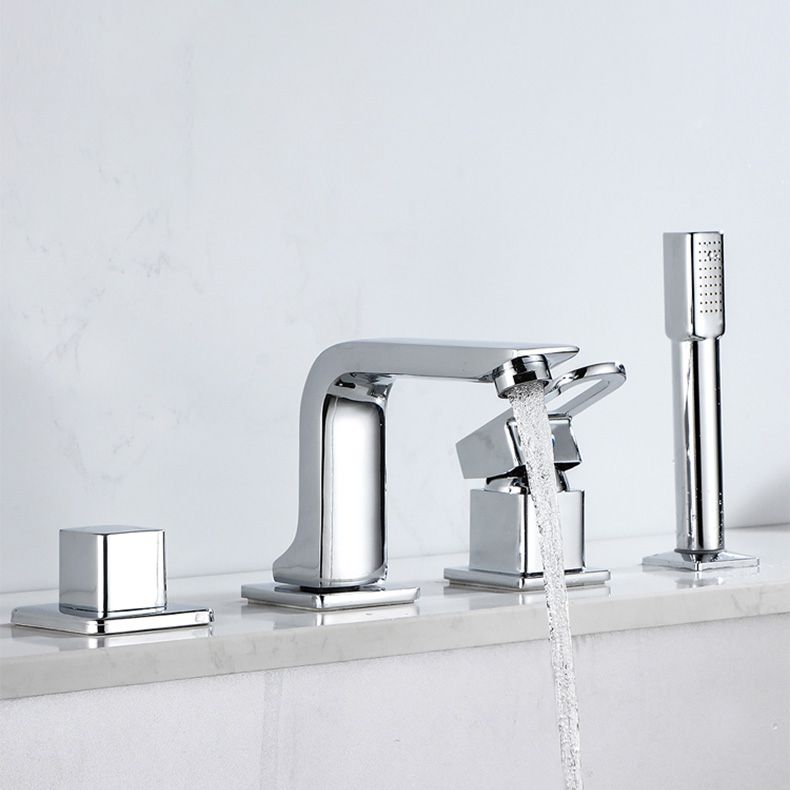 Bathroom faucet lever handle brass handheld shower sink faucet