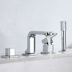 Bathroom faucet lever handle brass handheld shower sink faucet