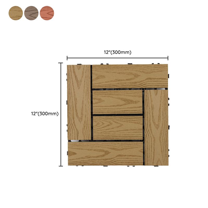 30 cm x 30 cm Square PVC Terrace Tiles Snap Installation Outdoor Floor Tiles