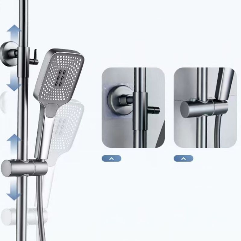 Modern adjustable swivel shower head metal shower fixture on the wall