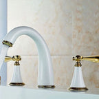 Copper Deck-Mounted Roman Bathtub Faucet Low Arc Roman Bathtub Faucet Set