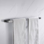 Gray 5-piece modern bathroom accessory set made of stainless steel