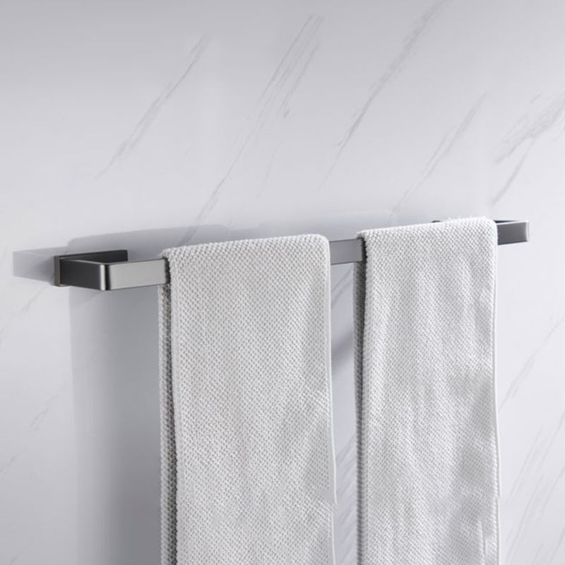Gray 5-piece modern bathroom accessory set made of stainless steel