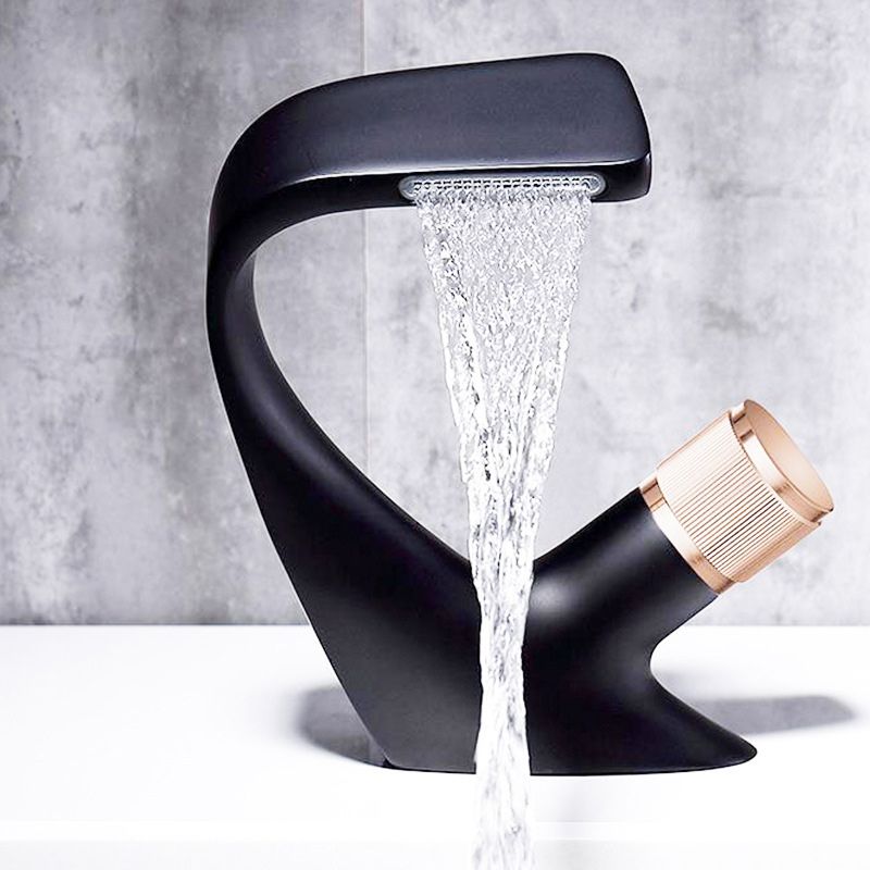 Contemporary Container Copper Brass Knob Handle Low Arch Container Faucet