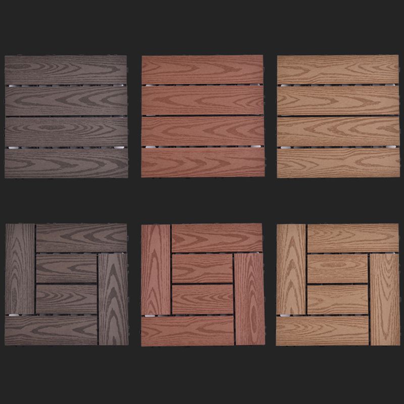 Modern plastic wood laminate deck outdoors, mold-resistant laminate