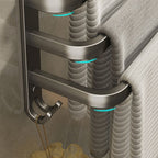 2-piece modern bathroom accessory set made of aluminum matte gray towel bar