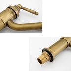 Brass Bathroom Vessel Sink Faucet Single Handle Round Basin Faucet with Water Hose