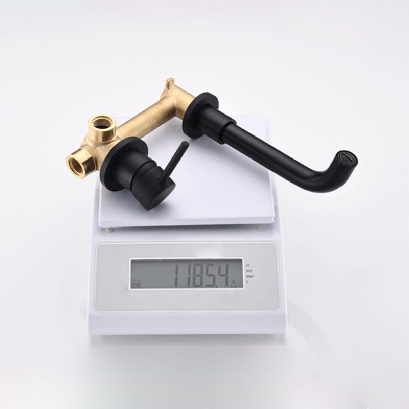 Round Single Handle Bathroom Faucet 2-Hole Wall Mounted Bathroom Faucet with Swivel Head