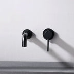 Round Single Handle Bathroom Faucet 2-Hole Wall Mounted Bathroom Faucet with Swivel Head