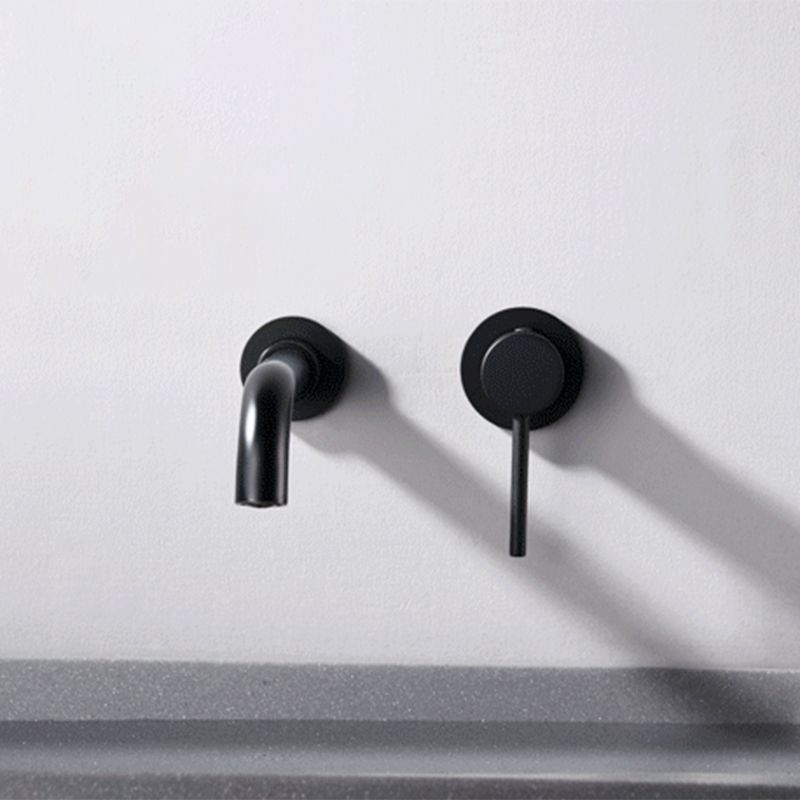 Round Single Handle Bathroom Faucet 2-Hole Wall Mounted Bathroom Faucet with Swivel Head