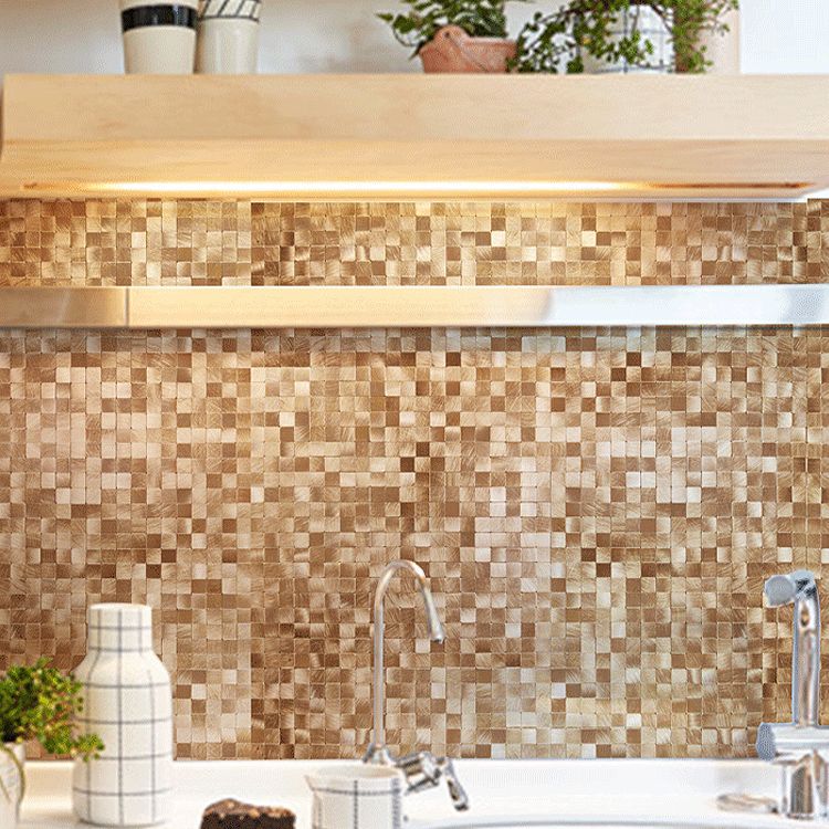 Mosaic Tile Wallpaper Contemporary Peel and Stick Wallpaper with Square Shape