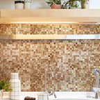Mosaic Tile Wallpaper Contemporary Peel and Stick Wallpaper with Square Shape