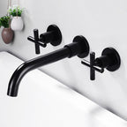 3 holes faucet 2 cross handle wall-mounted faucet for the bathroom