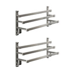 Gray Bathroom Accessory Set Contemporary Style Aluminum Towel Bar