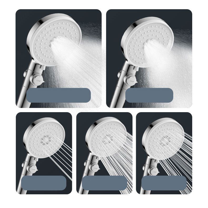 Contemporary Hand Shower Round Shower Head Combo in Silver