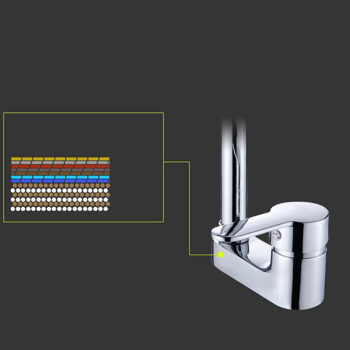 Chrome Round Washbasin Faucet with Swivel Spout for the Bathroom