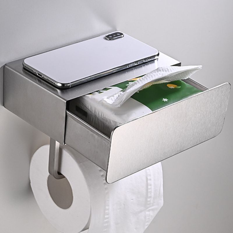 2-piece Stainless Steel Classic Bathroom Accessory Set Black & Chrome Paper Holder