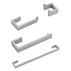 Stainless Steel Bathroom Set 4-Piece Modern Style Simple Bathroom Accessory Set