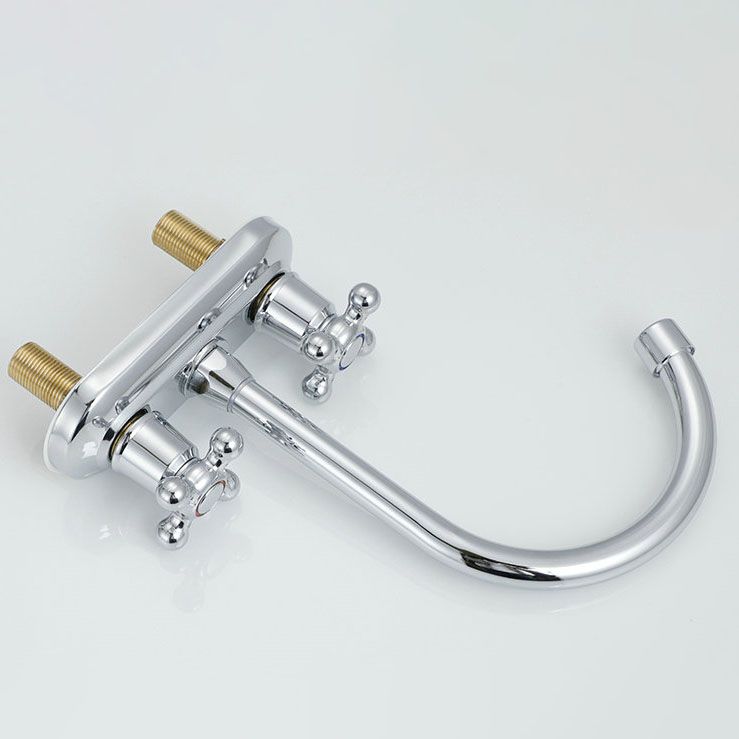 Knob Handle Central Mixer Contemporary Design Basin Faucet 2-Hole Faucet for the Bathroom