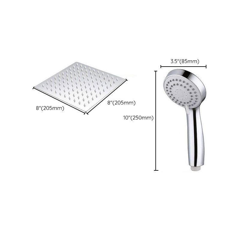 Modern Pull-Down Dual Showerhead Square High Arch Showerhead Combination