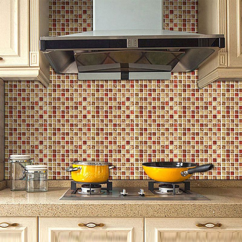 Peel and Stick Mosaic Tile Waterproof Square Peel and Stick Tile for the Kitchen 20-Pack
