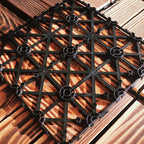4-Slat Wood Floor Tiles Interlocking Installation Floor Tiles