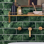 Mosaic tiles peel and attach tiles PVC backsplash peel and attach wall tiles in green