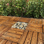 Outdoor composite decking tiles with snap-in stripe detail kit decking tiles