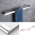 Contemporary Bathroom Accessories Hardware Set in Silver with Soap Dish