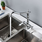 Traditional Kitchen Bar Faucet Double Handle High Arc No Sensor Bar Faucet