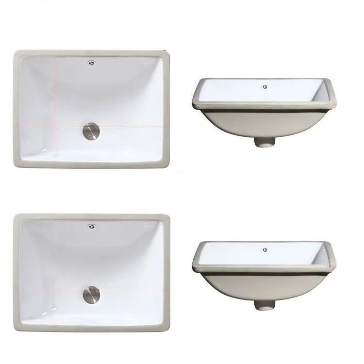 Modern Under-mount Sink Oval Porcelain with Pop-Up Drain Sink