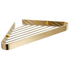 2-piece modern bathroom accessory set, polished chrome/gold, bathroom shelf