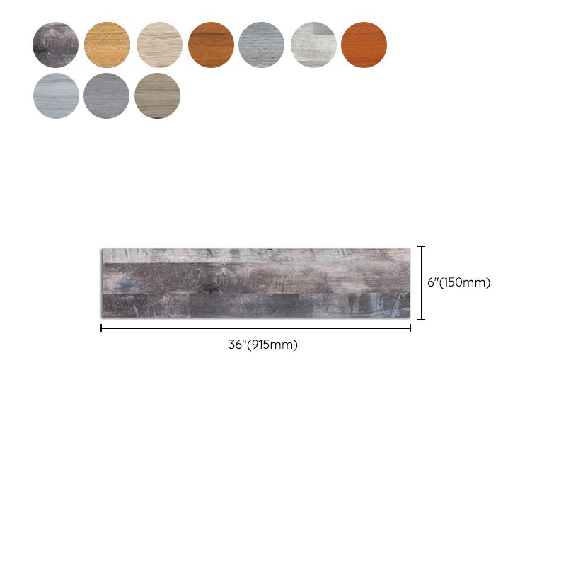 Modern Peel & Stick Mosaic Tiles Plastic Wood Look Fading Resistant Vinyl Plank